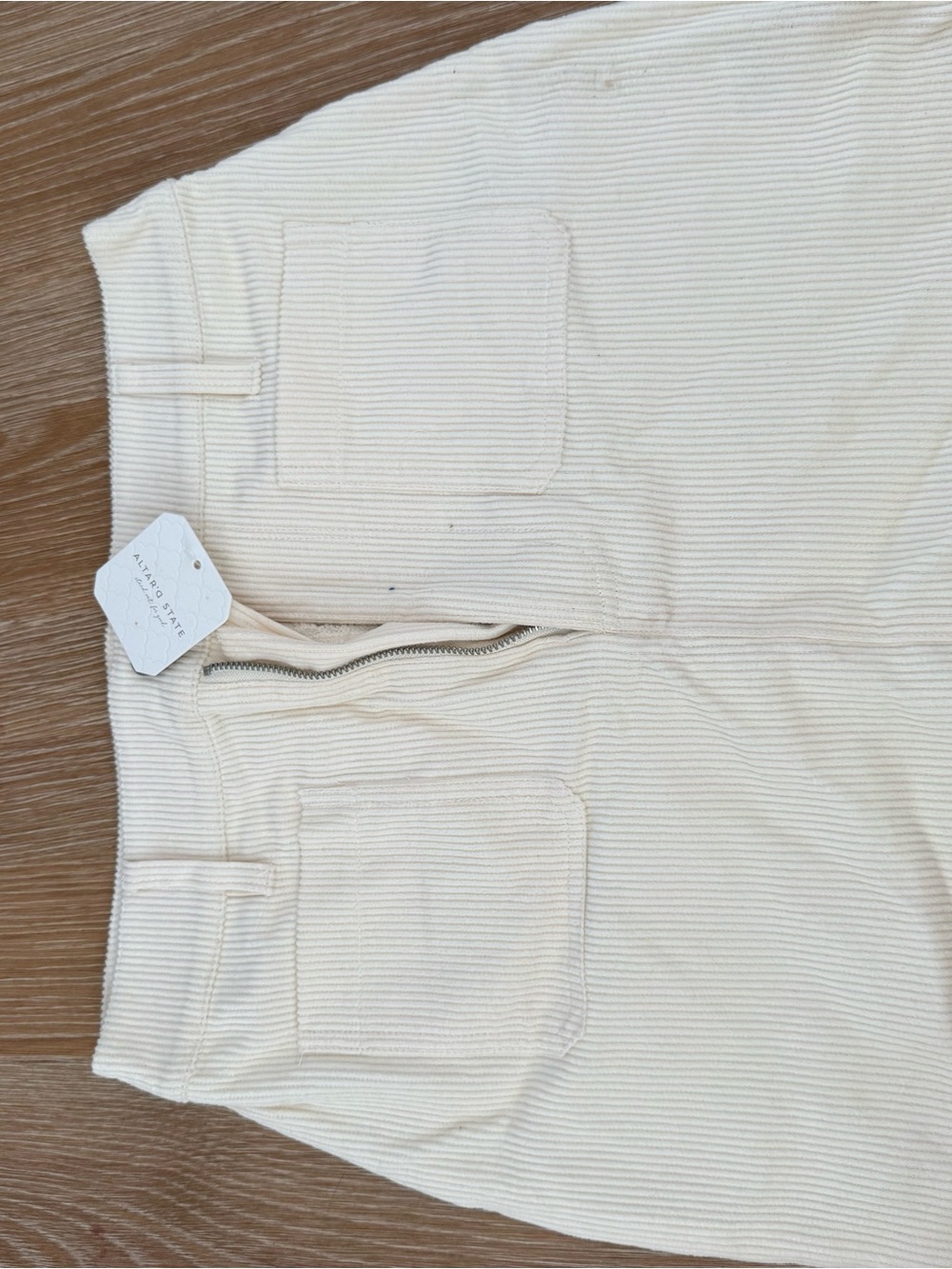 Altar'd State Cream Ribbed Pencil Skirt